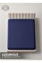 1-Piece Microfiber Fitted Sheet Striped, Color Navy Blue - 2