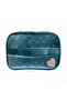 Blue Love Embroidered Velvet Makeup Bag & Organizer 25X17.5X11 cm - 3