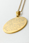 Gold Color Ayetel Kürsi and Felak-Nas Written Spiritual Design Stainless Steel Necklace with Stick Thick Doc Chain - 6