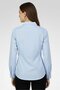Women Pointed Collar Long Sleeve Stripe Shirt, Light Blue - 4