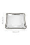 4-Piece Spike Patterned Tray - Stainless Steel Coffee and Catering Serving Tray with Silver Edge Detail - 6