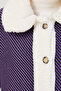 Women's Purple Jacket with Solid Jacket Collar - 13095 - 5