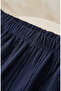 Elastic Waist Textured Knitted Trousers 0740-04 Navy Blue - 4