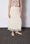 Pleated Skirt with Elastic Waistband Ecru - 3