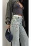 Trendy High Waist Boxer Detail Scater Fit Denim Jean Pants-Trendy High Waist Boxer Detail Scater Fit Denim Jeans - 7