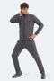 Boost Gear Men's Zippered High Collar Pocket Dark Gray Tracksuit Set - 6