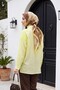 Asymmetrical Embroidered Buttoned Tulle Voile Tunic - Yellow - 4