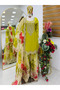 Green Chinon Embroidered Palazzo Set - HRT8836 | Green - 2