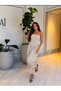Women's Strapless Crop Top and Shalwar Pants Set with Gold Accessories - 3