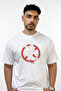 Skate Ikon Design Printed Oversize White T-Shirt