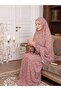 Women's Prayer Gown - Two-Piece Flower-Patterned Seasonal Sweat-Proof Jersey Fabric - Comfortable Fit - 3