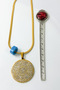 Gold Color Inshirah and Esmaul Husna Written Spiritual Design 60 cm Italian Chain Stainless Steel Necklace - 4