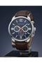 San Diego Men's Watch 45mm Blue Dial Silver Case Brown Leather Band Multifunction