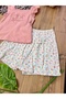 Baby girl pink floral skirt and shorts set - 3