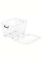 82L Clear Plastic Storage Box With Wheels & Lockable Lid (Transparent) - 8