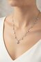 Brass Silver Color Zircon Stone Polar Star Model Women's Necklace