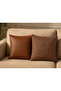 Siena Duo Throw Pillow Cover Set - Tan Leather and Textured Fabric Decorative Throw Pillow Cover Set of 2 - 2