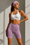 Women's Dusty Rose High Waist Soft Textured Gathering Premium Short Leggings
