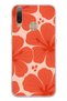 General Mobile Gm 10 Compatible Orange Hibiscus Flower Pattern Transparent Phone Case