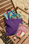 5-Piece Beach Set, Purple Beach Bag (36X39 Cm, 100% Cotton) and 4 Ziplock Storage Bags - 4