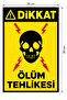 Caution Death Hazard Warning Label 20X30 cm – Set of 6 Safety Labels