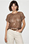 Women's Mink Sequin Detailed Mesh Oversize Blouse 4248 60286308 - 6