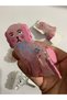 Figured Acetate Bone Hair Clip Set of 2 Teddy Bear and Pink Dog Hair Clips - 4