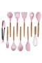 SHRAVELLE High Quality 12-Piece Silicone Kitchen Utensils Set with Bamboo Handles – Odorless Cooking Tools