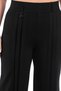 Plus Size Cotton Elastic High Waist Pleated Detailed Wide Leg Women's Trousers - 4