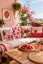 Strawberry Summer Patterned 4-Piece Throw Pillow Cover Set - 2