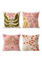 Bohemian Drawing Flowers Patterned 4-Piece Throw Pillow Cover Set - 3