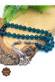 Large Size Dark Water Blue Silver Tassel Sphere Cut Fire Amber Prayer Beads 201025686 - 3