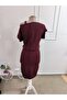 Women's Short Sleeve Single Shoulder Strap and Accessory Detail Elastic Waist Crepe Dress - 5