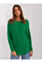 Pulover Dama Maneca lunga, Decolteu rotund, P-M, Verde Eleganta Office - 4