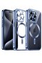 Electroplated Case for iPhone 15 Pro Max 6.7-Inch, Camera Protection, MagSafe, Shockproof (Sierra Blue)