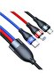 3 in 1 Charger Cable 3FT/1M Nylon Braided 5A Fast Charge Cable with iP Micro USB Type-C Compatible with Cell Phones Tablets - 5