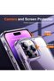 [5 in 1] uniqueMe Designed for iPhone 14 Pro Max Case with 2 Pack Tempered Glass Screen Protector 2pcs Camera Lens Protector [Military Grade Protection] Shockproof Slim Thin Anti-Scratch Kit - 3