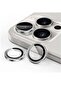 Camera Lens Protector for iPhone 15 Pro/Pro Max, 9H Tempered Glass Metal Ring Cover, HD Clear, 3-Pack (White)