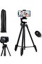 Flexible Tripod, Eocean 136cm Extendable Phone Tripod Stand with Carry Bag, Wireless Remote