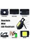 Small LED Flashlight 800 Lumens COB Rechargeable Keychain Mini Flashlight 4 Light Modes - 4