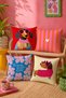 Pop Art Dog and Flower Written Decorative Throw Pillow Cover 43X43 cm Vibrant Colorful Decor - 5