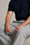 Men's Gray Cargo Linen Trousers with Elastic Waist - 5