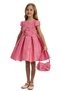 Girl's Evening Dress Big Flower Applique Seersucker Jacquard Dress and Bag Set - Birthday, Party, Wedding, Graduation (3, 4, 5, 6, 7 Years) 35443Pr - 3
