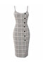 Rochie medie, Gri - 2
