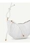 Women's Croissant Model Shoulder and Crossbody Bag with Rope Pendant Detail - 5