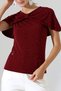 Stoned Sandy Fabric Cape Collar Blouse - 4