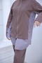 Women's Striped Garnished Zippered Hijab Bottom - Top Set - 5