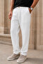 Sorrentino Relax Fit 100% Cotton Flamed Fabric Men's Jogger Pants - Ecru - 2