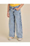 Girls Light Wash Wide Leg Jeans