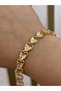 Thick Heart Model Gold Color Steel Bracelet - 2